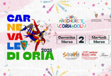 Maschere e Coriandoli 2025: Tutto pronto per la grande festa del Carnevale di Oria Locandina Carnevale Oria 2025